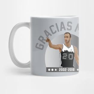 Gracias Manu - (San Antonio/NBA player career emblem) Mug